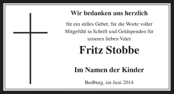 Anzeige von Fritz Stobbe von  Werbepost 