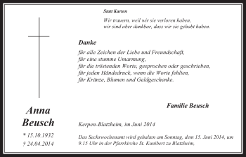 Anzeige von Anna Beusch von  Werbepost 