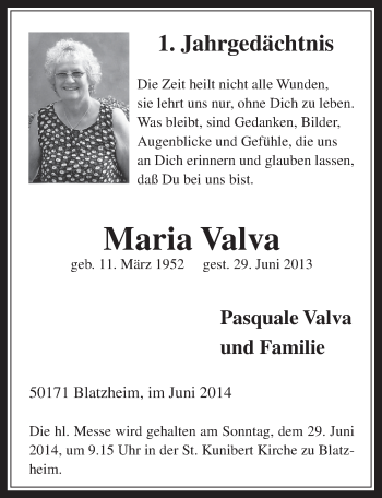 Anzeige von Maria Valva von  Werbepost 