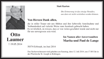 Anzeige von Otto Laumer von  Werbepost 