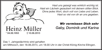 Anzeige von Heinz Müller von  Lokalanzeiger 