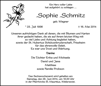 Anzeige von Sophie Schmitz von  Werbepost 