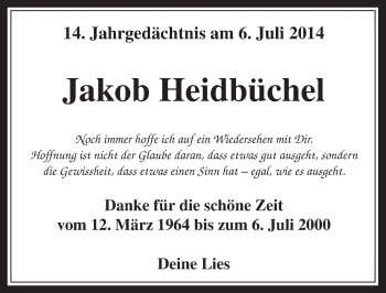 Anzeige von Jakob Heidbüchel von  Werbepost 