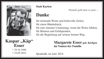 Anzeige von Kaspar Esser von  Werbepost 