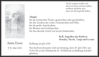 Anzeige von Anna Esser von  Werbepost 