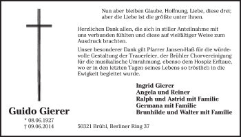 Anzeige von Guido Gierer von  Schlossbote/Werbekurier 