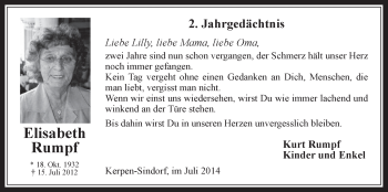 Anzeige von Elisabeth Rumpf von  Werbepost 