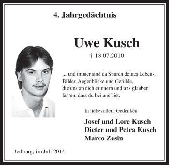 Anzeige von Uwe Kusch von  Werbepost 