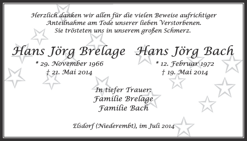  Traueranzeige für Hans Jörg Brelage vom 05.07.2014 aus  Sonntags-Post 