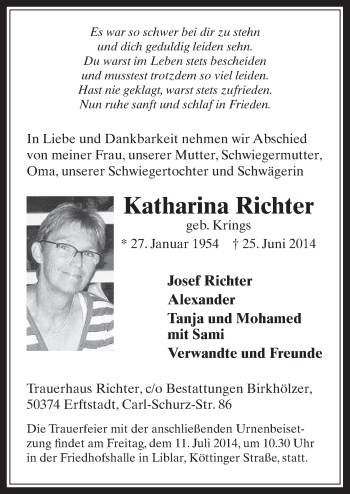 Anzeige von Katharina Richter von  Werbepost 