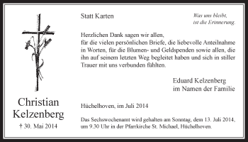 Anzeige von Christian Kelzenberg von  Werbepost 