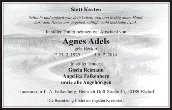 Anzeige von Agnes Adels von  Werbepost 