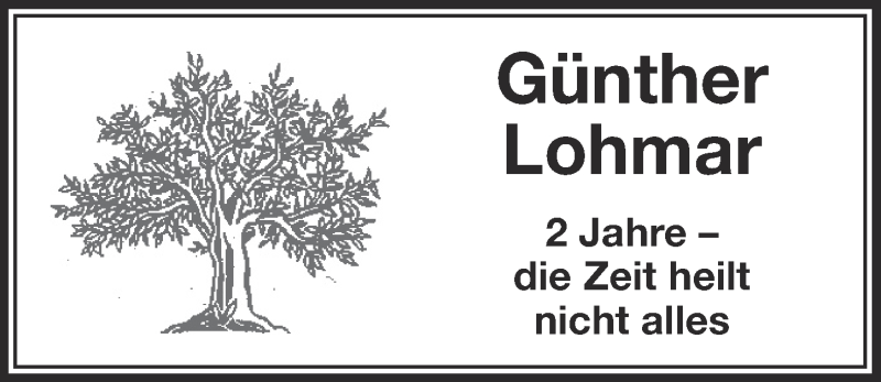  Traueranzeige für Günter Lohmar vom 09.07.2014 aus  Lokalanzeiger 