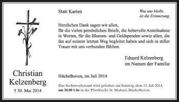 Anzeige von Christine Kelzenberg von  Sonntags-Post 