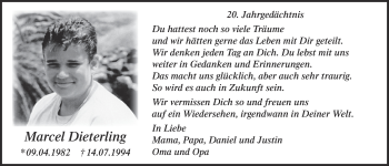 Anzeige von Marcel Dieterling von  Kölner Wochenspiegel 