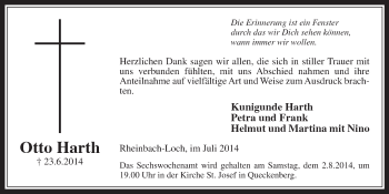 Anzeige von Otto Harth von  Schaufenster/Blickpunkt 