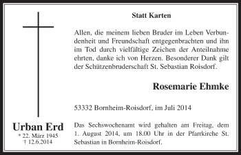 Anzeige von Urban Erd von  Schaufenster/Blickpunkt 