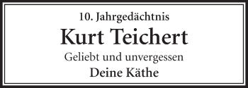 Anzeige von Kurt Teichert von  Schlossbote/Werbekurier 