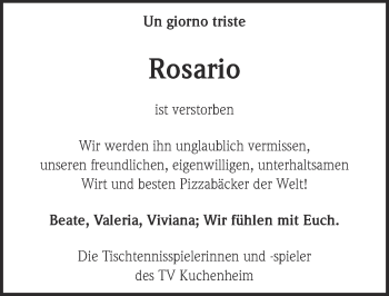 Anzeige von Rosario  von  Blickpunkt Euskirchen 
