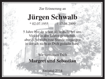 Anzeige von Jürgen Schwalb von  Schaufenster/Blickpunkt 