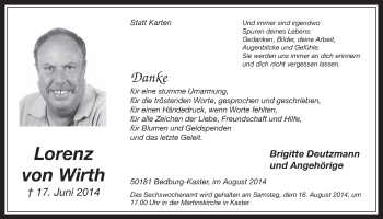 Anzeige von Lorenz von Wirth von  Werbepost 