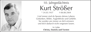Anzeige von Kurt Strößer von  Kölner Wochenspiegel 