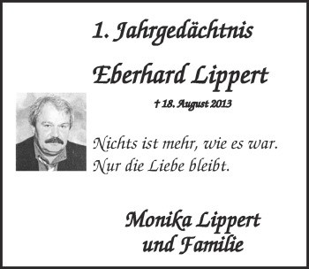 Anzeige von Eberhard Lippert von  Kölner Wochenspiegel 