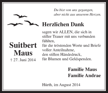Anzeige von Siutbert Maus von  Wochenende  Werbepost 