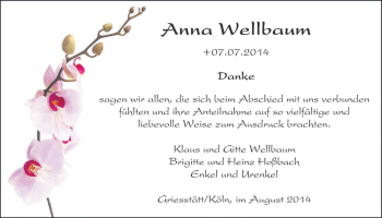 Anzeige von Anna Wellbaum von  Schlossbote/Werbekurier 