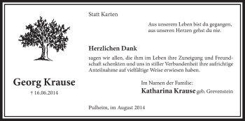 Anzeige von Georg Krause von  Sonntags-Post 
