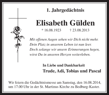 Anzeige von Elisabeth Gülden von  Werbepost 