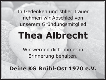 Anzeige von Thea Albrecht von  Schlossbote/Werbekurier 