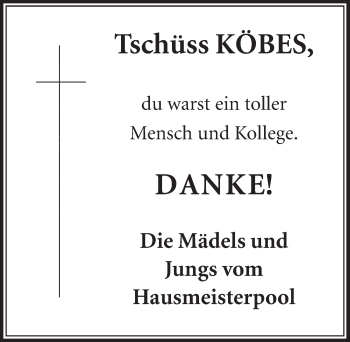 Anzeige von Köbes  von  Schlossbote/Werbekurier 