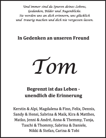 Anzeige von Tom  von  Schlossbote/Werbekurier 