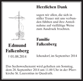 Anzeige von Edmund Falkenberg von  Werbepost 