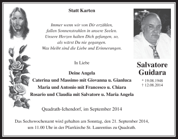 Anzeige von Salvatore Guidara von  Sonntags-Post 