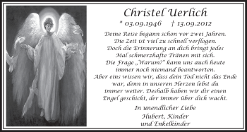 Anzeige von Christel Uerlich von  Sonntags-Post 