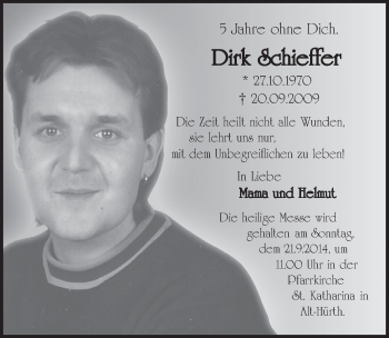Anzeige von Dirk Schieffer von  Wochenende 