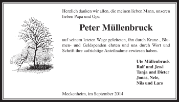 Anzeige von Peter Müllenbruck von  Schaufenster/Blickpunkt 