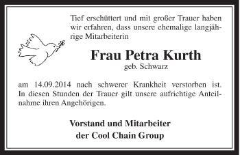 Anzeige von Petra Kurth von  Schaufenster/Blickpunkt 