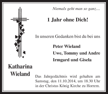 Anzeige von Katharina Wieland von  Werbepost 