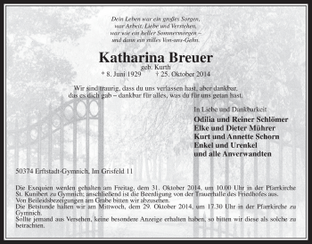 Anzeige von Katharina Breuer von  Werbepost 