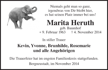 Anzeige von Marita Heruth von  Anzeigen Echo 