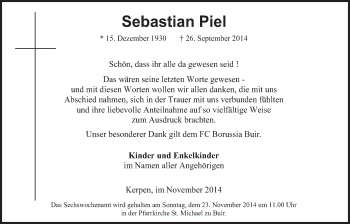 Anzeige von Sebastian Piel von  Werbepost 