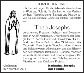 Anzeige von Theo Josephs von  Blickpunkt Euskirchen 