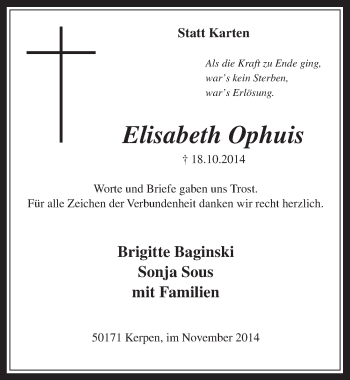 Anzeige von Elisabeth Ophuis von  Werbepost 