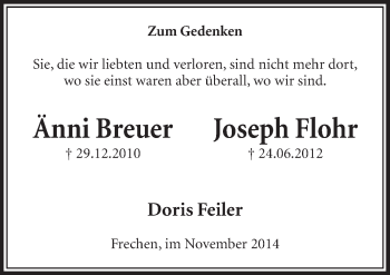 Anzeige von Änni und Joseph  von  Sonntags-Post 