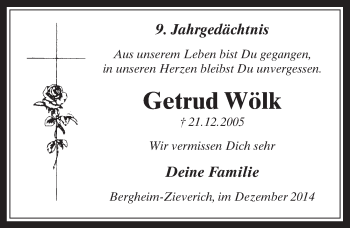 Anzeige von Getrud Wölk von  Werbepost 