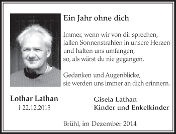 Anzeige von Lother Lathan von  Schlossbote/Werbekurier 