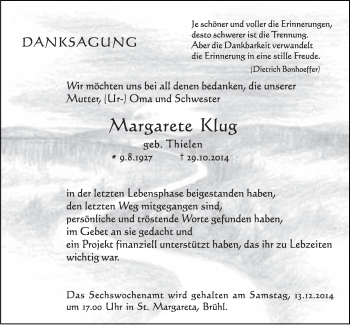 Anzeige von Margarete Mus von  Schlossbote/Werbekurier 